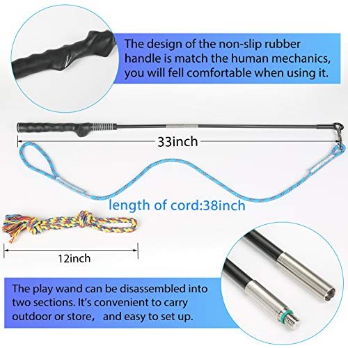 DIBBATU Dog Flirt Pole Tug Toy – Interactive Training & Exercise Wand - Image 8