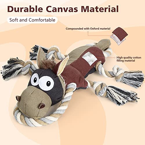 Indestructible Squeaky Dog Toy for Large Aggressive Chewers - Donkey - Image 3