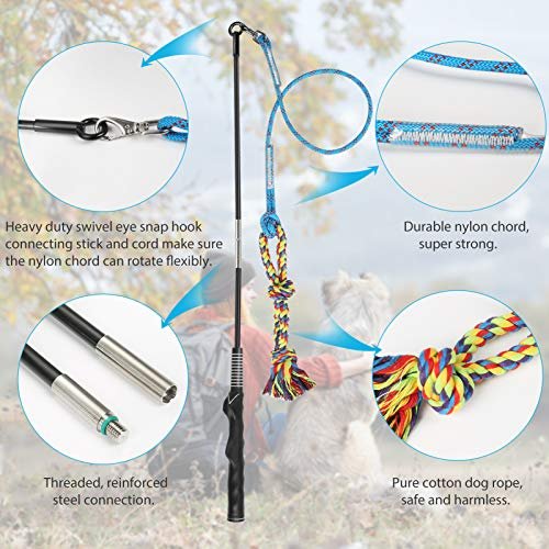 DIBBATU Dog Flirt Pole Tug Toy – Interactive Training & Exercise Wand - Image 7