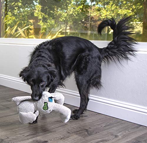 Durable Squeaky Elephant Dog Toy, Chew-Resistant Plush, Large Gray - Image 5