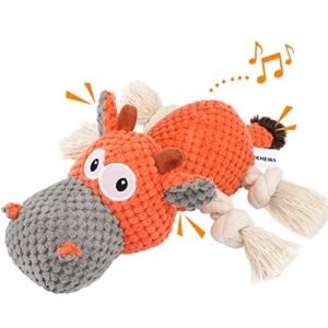 IOKHEIRA Dog Plush Toy for Large Aggressive Chewers,Indestructible Dog Squeaky Toys,Stuffed Animals Toys with Cotton Material and Crinkle Paper,Durable Chewing Toys