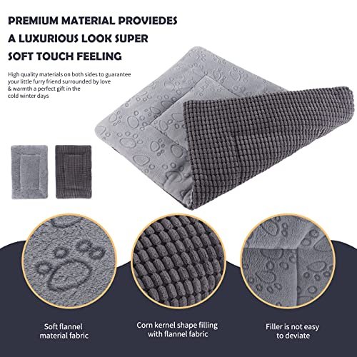 Reversible Washable Dog Bed Mat - Soft Plush Crate Pad for Pets 30x20 Gray - Image 2