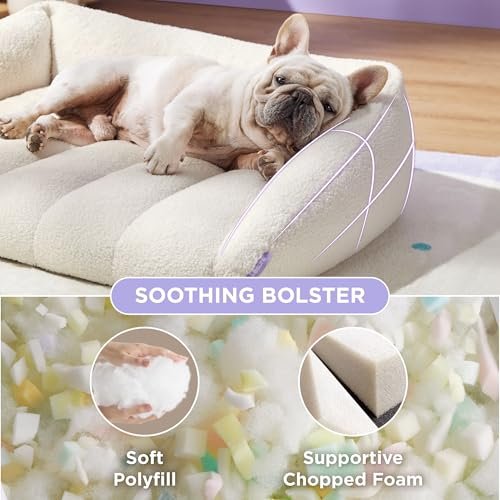 Orthopedic Large Dog Bed Sofa: Waterproof, Washable, Comfy Pet Couch - Cream 35" - Image 4