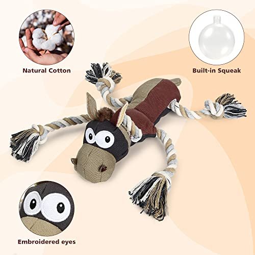 Indestructible Squeaky Dog Toy for Large Aggressive Chewers - Donkey - Image 4