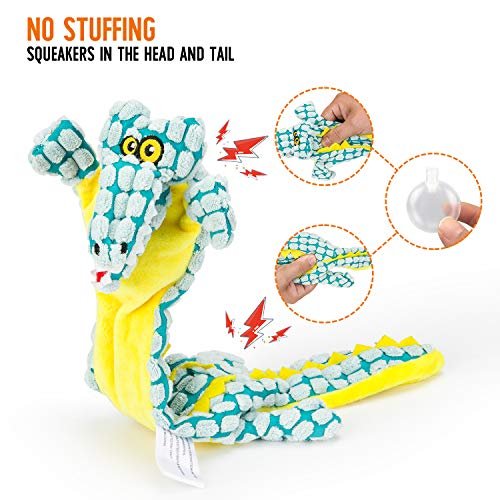 Durable No-Stuffing Dog Squeaky Toys Set with 2 Squeakers - 4 Pack - Image 3