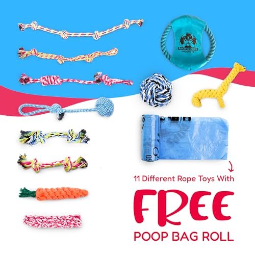 Dog Rope Toys 11-Pack for Medium Dogs - Durable Cotton Puppy Tug Set - Image 2