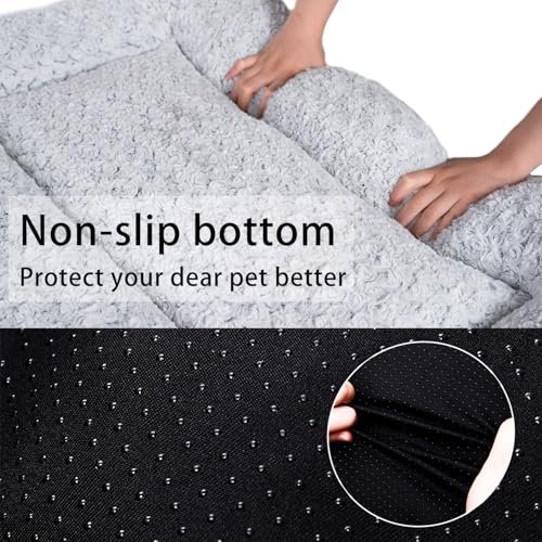 Ultra Soft Dog Crate Bed, Washable Plush Mat for Medium Large Dogs 35"x23" - Image 4