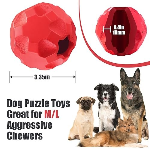 Indestructible Dog Ball Toy for Aggressive Chewers and Treat Dispensing - Image 2