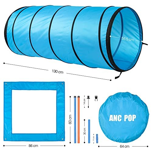 Dog Agility Training Kit with Tunnel, Hurdle, Toys & Carry Bag - Image 2