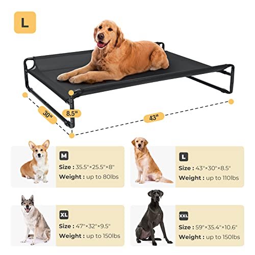 Veehoo Large Elevated Dog Bed with Mesh, Cooling Cot for Outdoor Use - Image 3