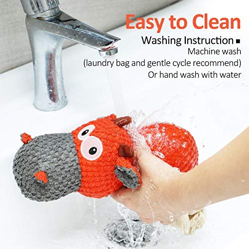 Indestructible Dog Plush Toy for Large Aggressive Chewers with Squeaker - Image 4