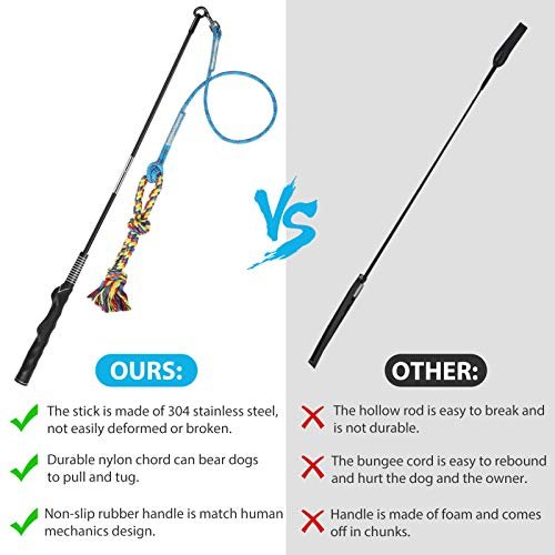 DIBBATU Dog Flirt Pole Tug Toy – Interactive Training & Exercise Wand - Image 4
