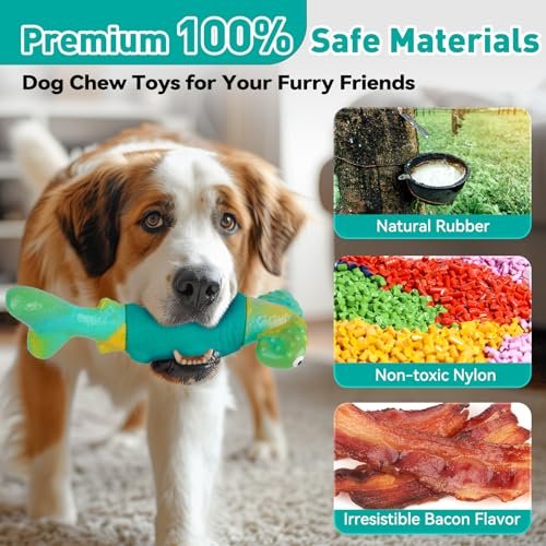 Tough Indestructible Dog Toys for Large Breeds - Interactive Squeaky Chew Toy - Image 7