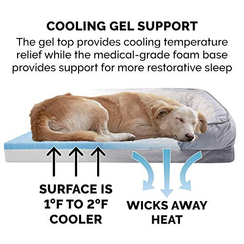 Furhaven Jumbo Cooling Gel Dog Bed with Bolsters, Gray, XL for Large Dogs - Image 6