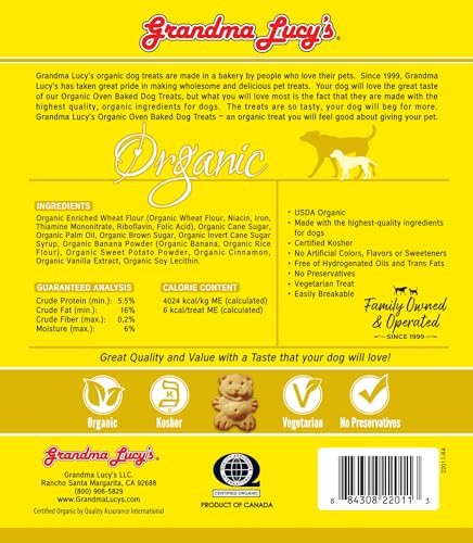 Grandma Lucy's Organic Dog Treats, Banana & Sweet Potato, 14 oz - Image 2