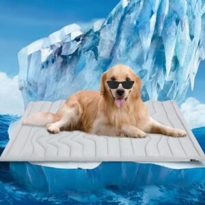 ZonLi Dog Cooling Mat, 48" x 28"Large, Cooling Pad Reversible (Cool & Warm), Pet Cool Mats for Dog and Cat use in Crate, Kennel, Bed, Sofa, Machine Washable, Durable, Non-Gel, Glacial Grey