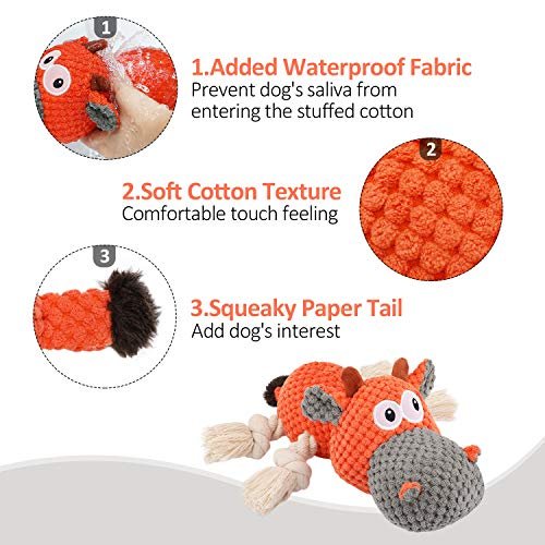 Indestructible Dog Plush Toy for Large Aggressive Chewers with Squeaker - Image 3