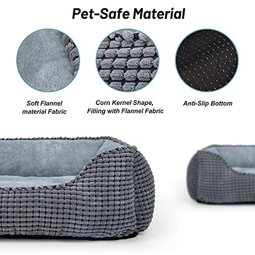 Orthopedic Dog & Cat Bed Sofa, Washable, Anti-Slip, 20" Grey - Image 2