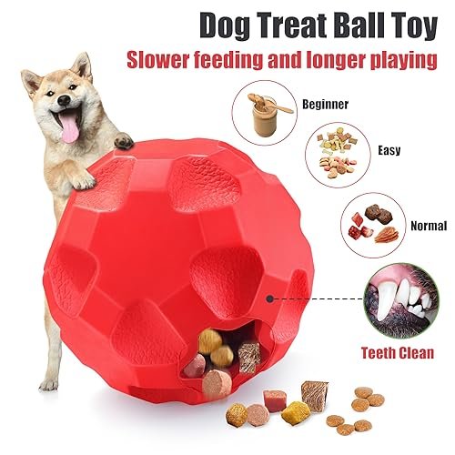 Indestructible Dog Ball Toy for Aggressive Chewers and Treat Dispensing - Image 4