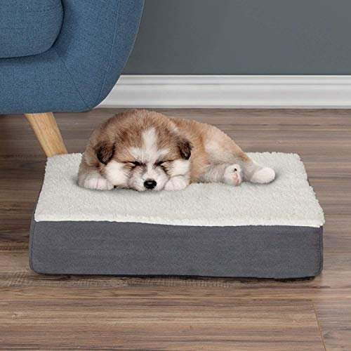 Orthopedic Small Dog Bed Memory Foam Sherpa Crate Mat Comfort 20x15 - Image 2