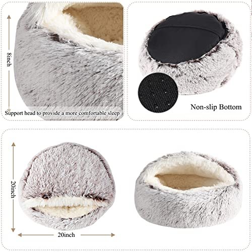 Calming Pet Bed with Hooded Cover – Washable Fluffy Cave for Cats & Dogs - Image 5