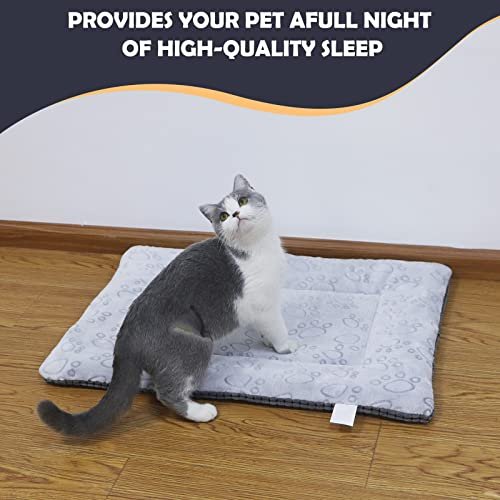 Reversible Washable Dog Bed Mat - Soft Plush Crate Pad for Pets 30x20 Gray - Image 6
