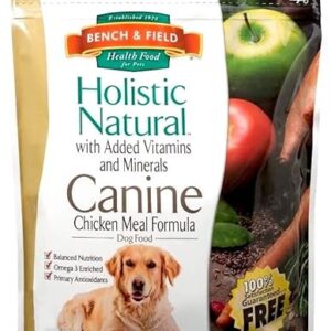 Bench & Field Holistic Natural Adult Dry Dog Food, Chicken Meal and Brown Rice Recipe 6.6 lb Bag (Pack of 1)