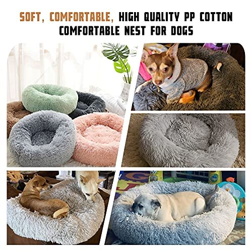 Kimpets Calming Donut Dog Bed – Fluffy Washable Anti-Slip Pet Bed - Image 4