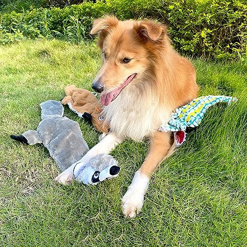 Durable No-Stuffing Dog Squeaky Toys Set with 2 Squeakers - 4 Pack - Image 4
