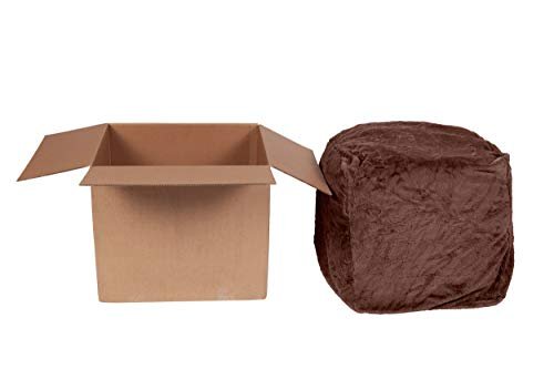 Plush Bean Bag Dog Bed for Large Dogs, Washable Cover, Espresso - Image 11
