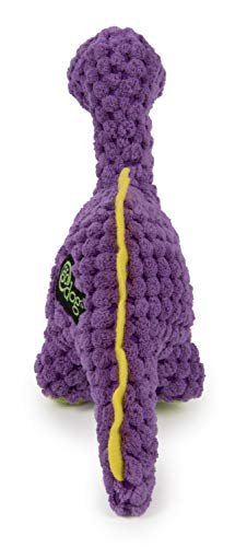 goDog Mini Purple Dino Plush Dog Toy with Squeaker & Chew Guard - Image 7