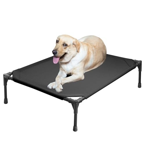 Elevated Dog Bed: Cooling Mesh Cot for Large Dogs, Outdoor Portable 80lb Support - Image 2