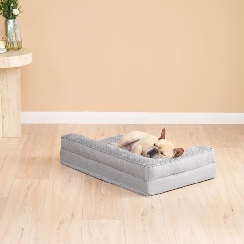 Orthopedic Memory Foam Dog Bed: Waterproof, Medium Dogs, Washable Cover, Grey 30x20x6 - Image 8
