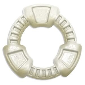 Spunky Pup Clean Earth Recycled Ring Dog Toy | Made from 100% Recycled Water Bottles | Eco-Friendly | Chicken Flavored | Dental Texture Promotes Clean Teeth and Gums | Dog Ring Toy Made in The USA