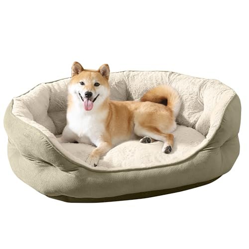 Canine Creations Cozy Pet Bed by Arlee Home & Pet Orthopedic Eco-Friendly Oval Durable Chew Resistant Washable Pet Bed for Medium and Large Large Dogs, Aloe