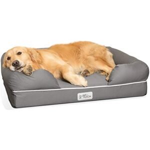 PetFusion Ultimate Dog Bed, Orthopedic Memory Foam, Multiple Sizes and Colors, Medium Firmness Pillow, Waterproof Liner, YKK Zippers, Breathable 35% Cotton Cover