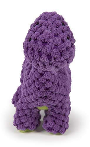 goDog Mini Purple Dino Plush Dog Toy with Squeaker & Chew Guard - Image 4