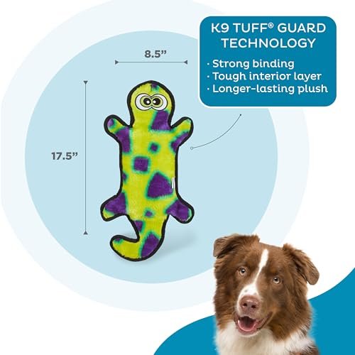 Outward Hound Durablez Squeaky Gecko Dog Toy - Durable No-Stuffing Plush Large - Image 3