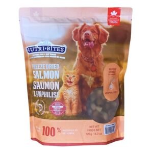 Nutri Bites - 18.3 OZ Value Pack - Freeze Dried Wild Caught Salmon Pets Treats, Rich in Protein and Omega-3, Support The Immune System, Protect Their Hair and Skin, for Dogs and Cats