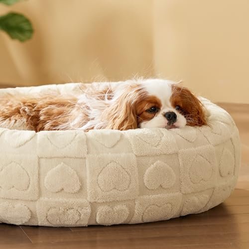 Cozy Donut Dog Bed Medium Dogs Washable Sherpa Pet Cushion Anti-Slip 30" - Image 8