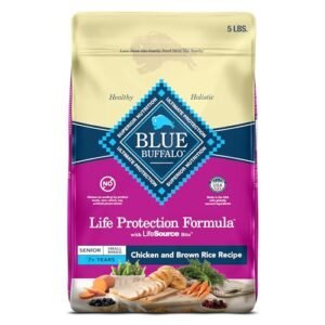 Blue Buffalo Life Protection Formula Small Breed Senior Dry Dog Food, Supports Joint Health and Immunity, Made with Natural Ingredients, Chicken & Brown Rice Recipe, 5-lb. Bag