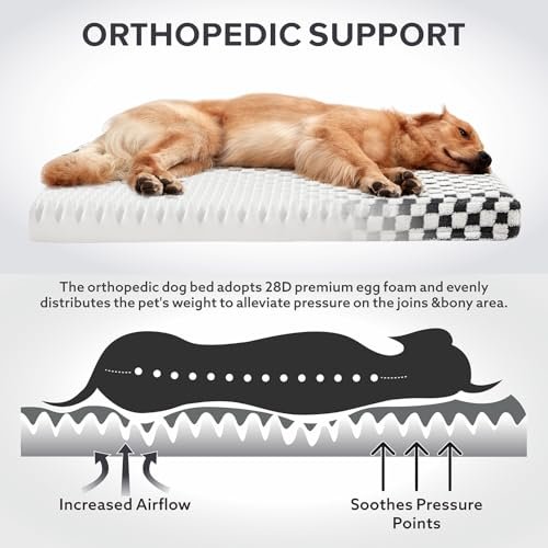 Orthopedic Large Dog Bed: Memory Foam, Washable Cover, Comfort for Big Breeds - Image 3