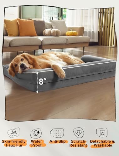 Orthopedic Memory Foam XL Dog Bed – Waterproof, Washable Cover - Image 6