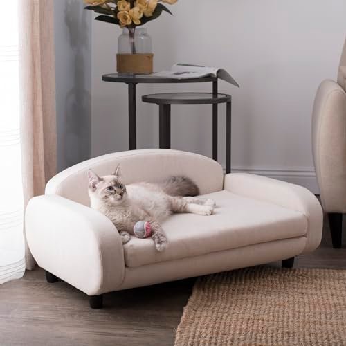 Stylish Pet Sofa with Removable Cover – 31.5" Wide, Espresso/Oatmeal - Image 5