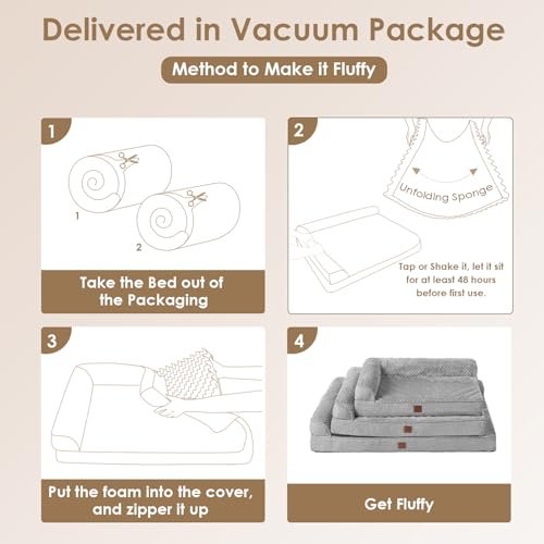 Orthopedic Memory Foam Dog Bed: Waterproof, Medium Dogs, Washable Cover, Grey 30x20x6 - Image 6