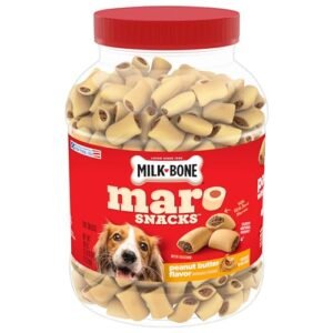 Milk-Bone MaroSnacks Dog Treats, Peanut Butter, 40 Ounce with Real Bone Marrow and Calcium