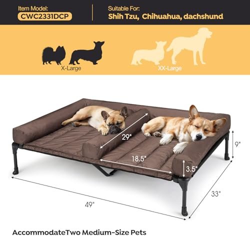 Veehoo Elevated Large Dog Bed: Cooling Mesh, Waterproof, 2-Dog Comfort Zone - Image 2