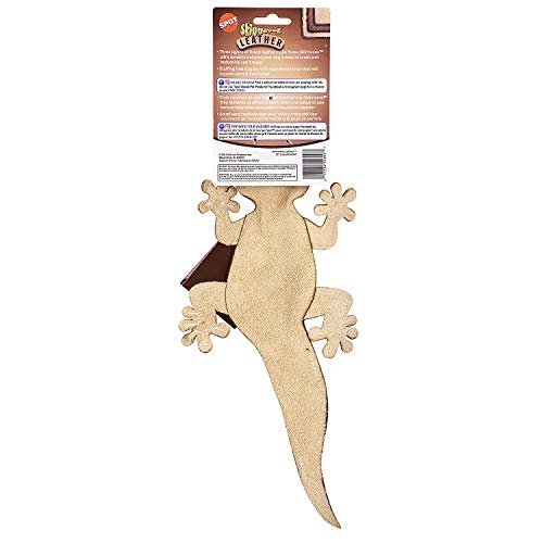 Stuffing-Free Leather Lizard Dog Toy with Squeakers, 15in Tug Toy - Image 2