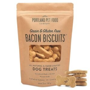 Portland Pet Food Company Bacon Healthy Dog Treats - Grain-Free, Human-Grade, Bacon Dog Treats - All Natural Dog Training Treats & Biscuits Made in the USA Only 1-Pack (5 oz)