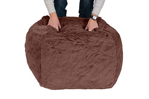 Plush Bean Bag Dog Bed for Large Dogs, Washable Cover, Espresso - Image 12